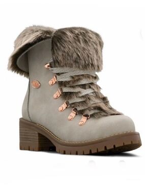 Lugz Women's Gray And Tan Eevee Boot Size 9.5 Hiker Boots Lugz